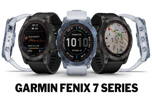 Garmin Fenix 7 series smartwatches with titanium and sapphire frame