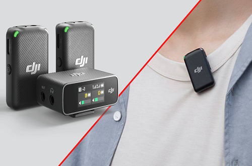 DJI Mic wireless dual-channel voice recorder with a Built-in touchscreen