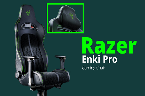 Razer Enki Pro premium gaming chair with magnetic headrest pillow