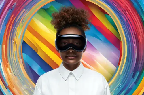 Apple Vision Pro with both Augmented Reality (AR) and Virtual Reality (VR)