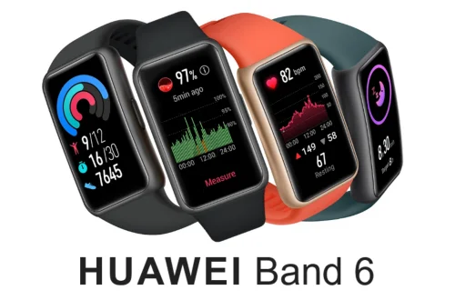  Huawei Band 6 with a 1.47-inch AMOLED and 96 workout modes